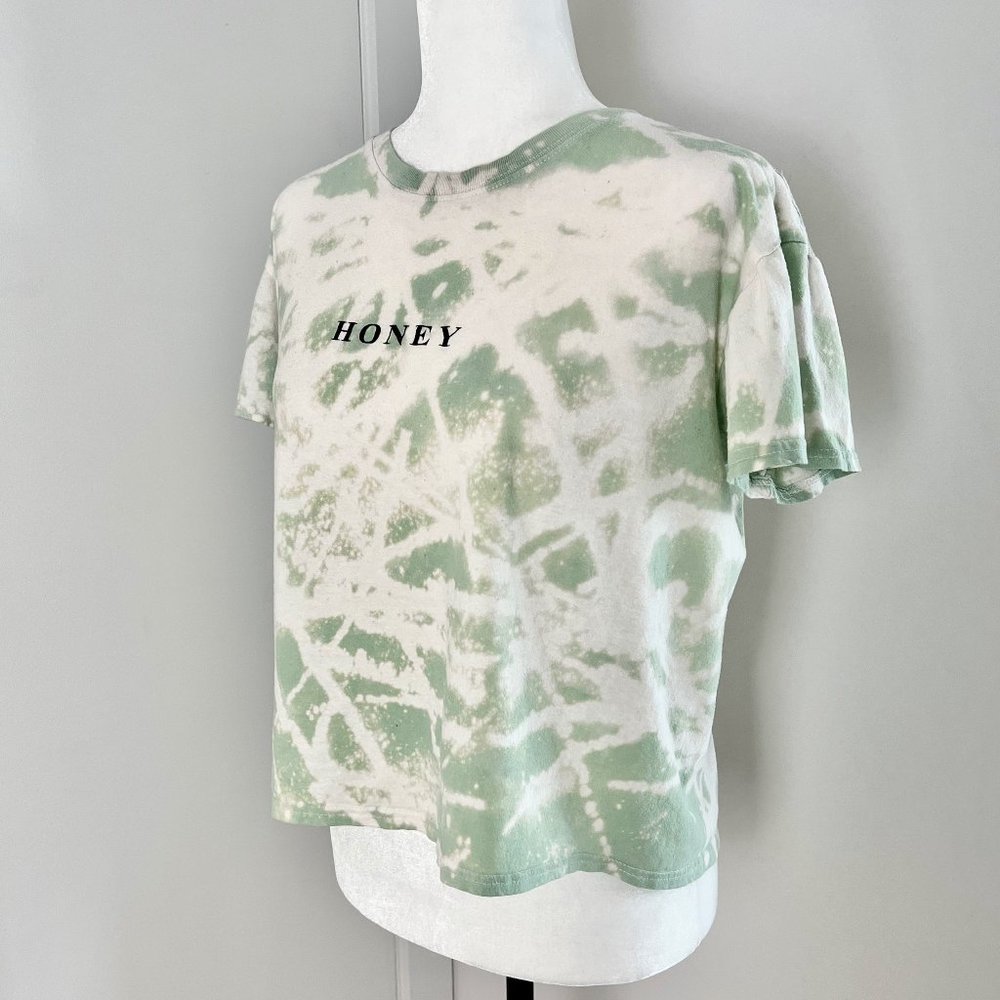 ✨Upcycled | NastyGal | Relaxed Honey Graphic T Shirt | Small Mint Green - Picture 7 of 12